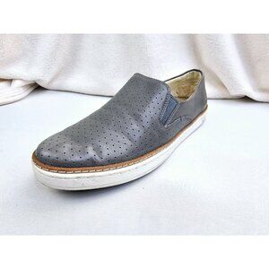 UGG Size 8 Womens Gray Leather Slip On Logo Tag Fashion Comfort Sneakers